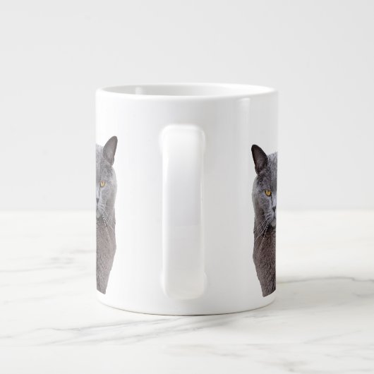Gray Cat Grouchy Coffee Tasse (Rückseite)