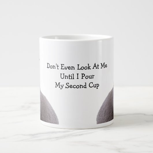 Gray Cat Grouchy Coffee Tasse (Vorderseite)