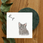 Gray Cat Hochzeit Cocktail Serviette