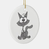 Gray Cat Keramik Ornament (Rechts)