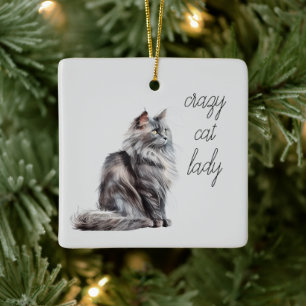 Gray Cat Keramikornament