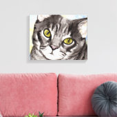 Gray Cat Leinwanddruck (Insitu (Wohnzimmer))