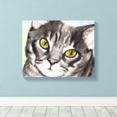 Gray Cat Leinwanddruck (Insitu (Holzboden))