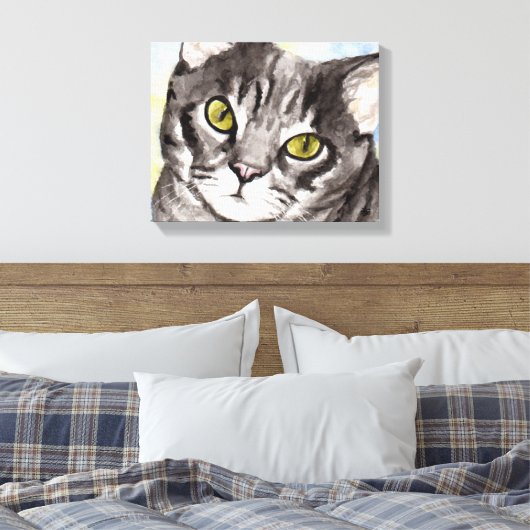 Gray Cat Leinwanddruck (Insitu (Schlafzimmer))