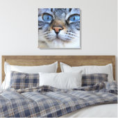 Gray Cat Leinwanddruck (Insitu (Schlafzimmer))