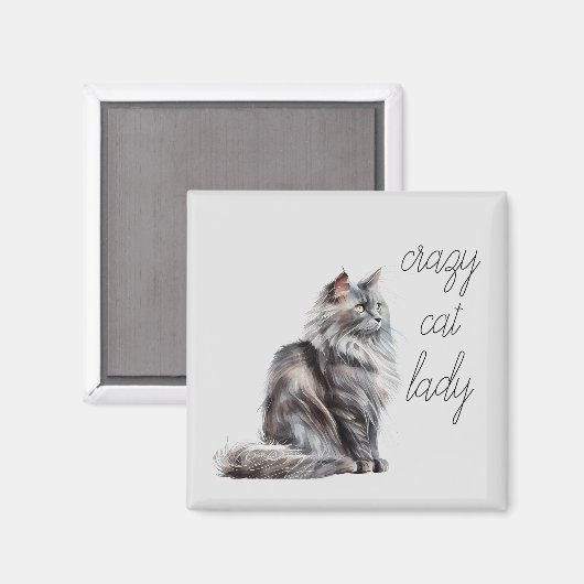 Gray Cat Magnet (Vorderseite/Rückseite)