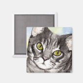 Gray Cat Magnet (Vorderseite/Rückseite)