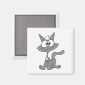Gray Cat Magnet (Vorderseite/Rückseite)