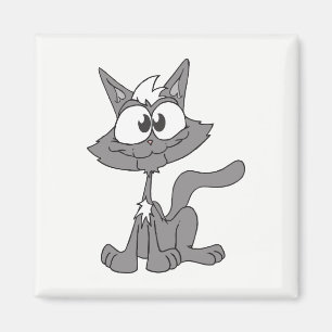 Gray Cat Magnet