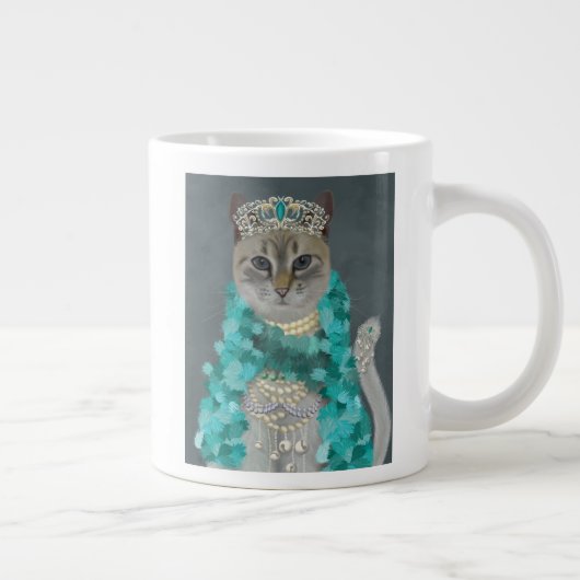 Gray Cat | Mit Glockenportrait verziert Jumbo-Tasse (Rechts)