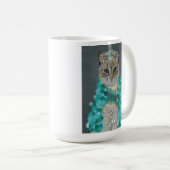 Gray Cat | Mit Glockenportrait verziert Kaffeetasse (VorderseiteRechts)