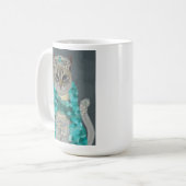 Gray Cat | Mit Glockenportrait verziert Kaffeetasse (Vorderseite Links)