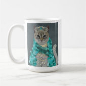 Gray Cat | Mit Glockenportrait verziert Kaffeetasse (Links)