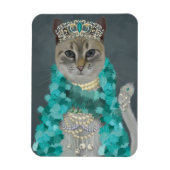 Gray Cat | Mit Glockenportrait verziert Magnet (Vertikal)