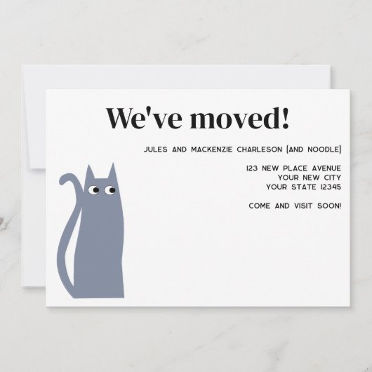 Gray Cat Moving New Zuhause Ankündigung (Vorderseite)