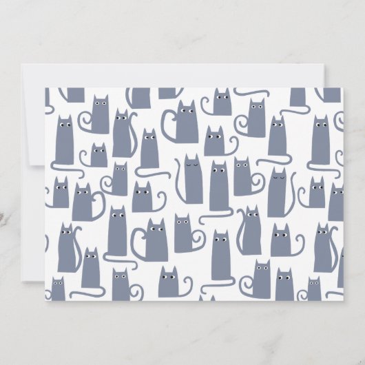 Gray Cat Moving New Zuhause Ankündigung (Rückseite)