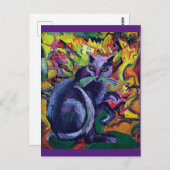 Gray Cat on a Cushion, Kirchner, Fine Art Postcard Postkarte (Vorne/Hinten)