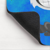 Gray Cat on Blue - Maus Pad Mousepad (Ecke)