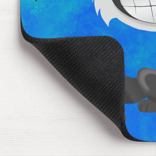 Gray Cat on Blue - Maus Pad Mousepad (Ecke)