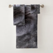 Gray Cat Portrait Badhandtuch Set (Insitu)