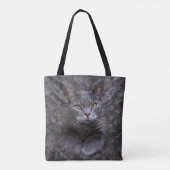 Gray Cat Portrait Tasche (Rückseite)