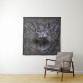Gray Cat Portrait Wandteppich (Beispiel)