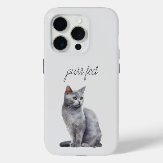 Gray Cat Purr Case-Mate iPhone Hülle (Rückseite)
