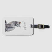 Gray Cat Purr Gepäckanhänger (Vorderseite (Horizontal))