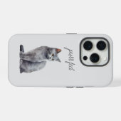 Gray Cat Purr iPhone Hülle (Rückseite (Horizontal))