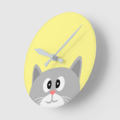 Gray Cat Runde Wanduhr (Winkel)