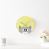 Gray Cat Runde Wanduhr (Zuhause)