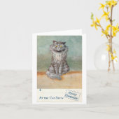 Gray @ Cat Show II von Louis Wain Karte (Gelbe Blume)