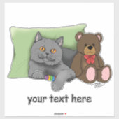 Gray Cat Teddy Bear Aufkleber (Blatt)