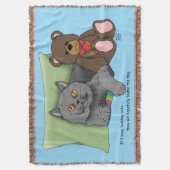 Gray Cat Teddy Bear Decke (Vorderseite Vertikal)