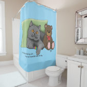 Gray Cat Teddy Bear Duschvorhang (Beispiel)