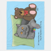 Gray Cat Teddy Bear Fleecedecke (Vorderseite)