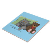 Gray Cat Teddy Bear Fliese (Seite)