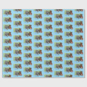 Gray Cat Teddy Bear Geschenkpapier (Flach)