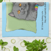 Gray Cat Teddy Bear Geschirrtuch (Gefaltet)