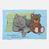 Gray Cat Teddy Bear Geschirrtuch (Horizontal)