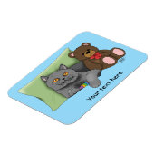 Gray Cat Teddy Bear Magnet (Linke Seite)