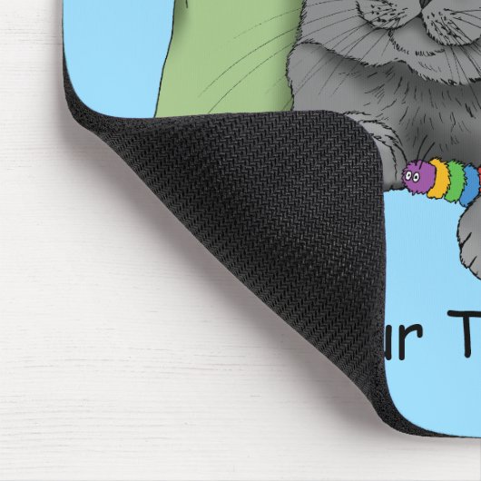 Gray Cat Teddy Bear Mousepad (Ecke)