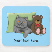 Gray Cat Teddy Bear Mousepad (Vorne)