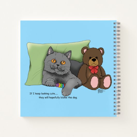 Gray Cat Teddy Bear Notizblock (Rückseite)