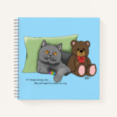 Gray Cat Teddy Bear Notizblock (Vorderseite)