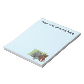 Gray Cat Teddy Bear Notizblock (Rotiert)