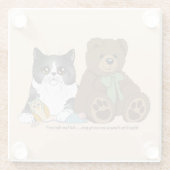 Gray Cat Teddy Bear Peach Funny Glasuntersetzer (Rückseite)