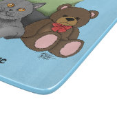 Gray Cat Teddy Bear Schneidebrett (Ecke)