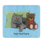 Gray Cat Teddy Bear Schneidebrett (Vorderseite)