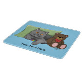 Gray Cat Teddy Bear Schneidebrett (Ecke)